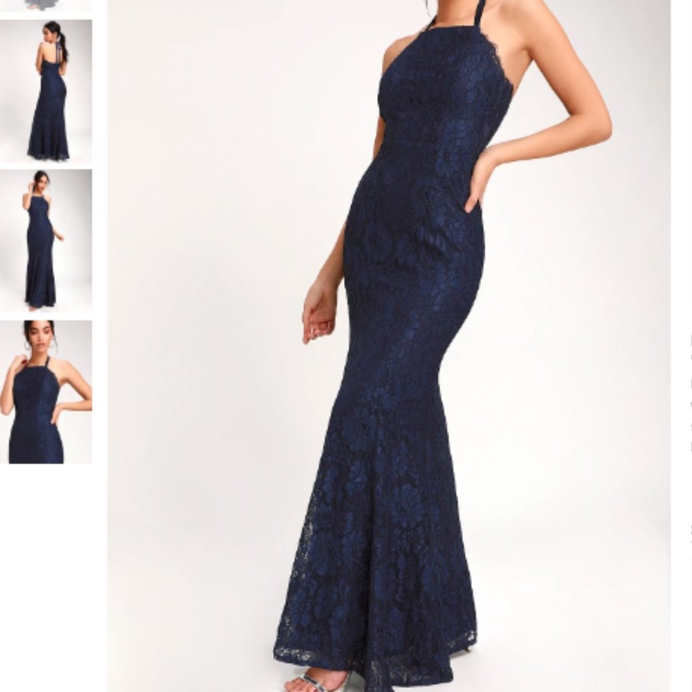 Lulus Navy Halter Maxi Dress